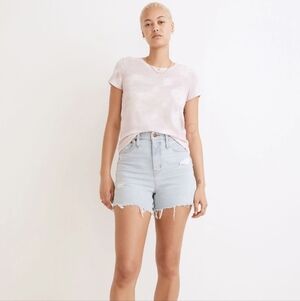 Madewell The Curvy Momjean Denim Jean Shorts In Flintwood Wash Size 26